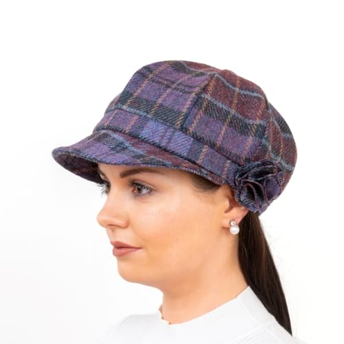 Hatman of Ireland Newsboy Hat for Women's Made in Ireland, 8 Panel Wool Cap, One-Size - color: Heather