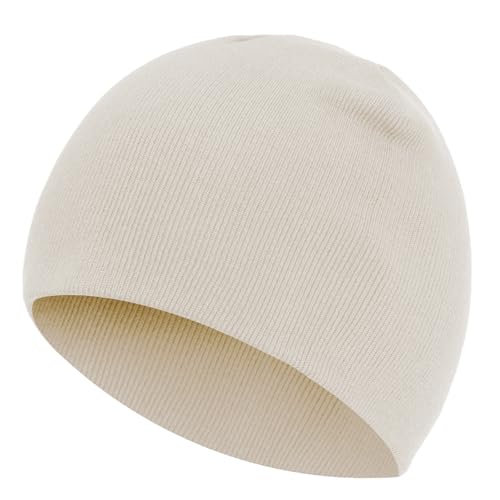 100% Cotton Beanie Hat for Men Women Cuffless Warm Winter Hats - color: 1pcs-beige