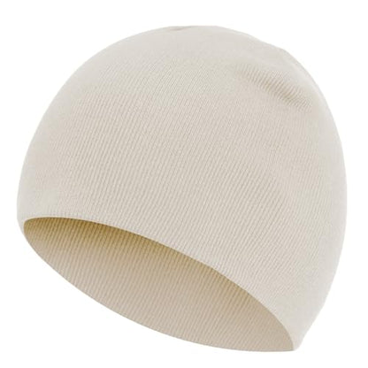 100% Cotton Beanie Hat for Men Women Cuffless Warm Winter Hats - color: 1pcs-beige