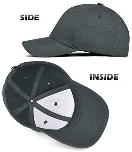 3 Pack Unisex Cotton Baseball Cap Adjustable Unconstructed Plain Sport Dad Golf Hat for Men and Women - color: Black+grey+khaki