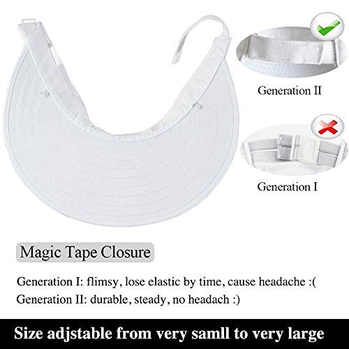 2PCS Wide Brim Sun Visor Hat Women Large UV Protective Golf Beach Cap, Korea Design - color: 1black+1white