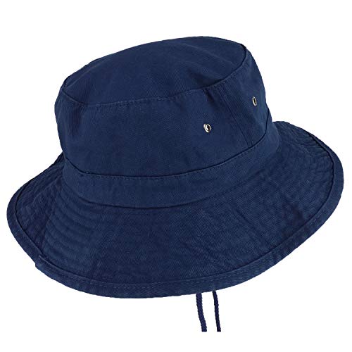 Trendy Apparel Shop XXL Oversize Large Brim 100% Cotton Outdoor Boonie Hat - color: Navy, size: 3X-Large