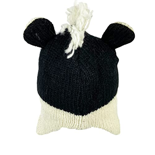 Agan Traders Animal Hat Cap Wool Fleece Lined Trapper Beanie Multi-Functional Set Girls Boys Adult - color: Skunk