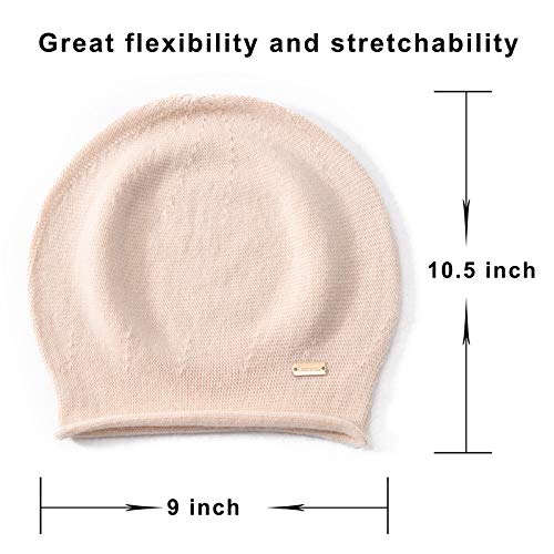 jaxmonoy Slouchy Knit Beanie Hat for Women Winter Soft Warm Ladies Laightweight Slouch Knitted Skull Beanies Cap - color: Beige