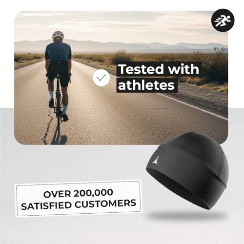 Helmet Liner Sweat Wicking Skull Cap Beanie. Ultimate Performance Moisture Wicking. Fits Under Helmets - color: American Black