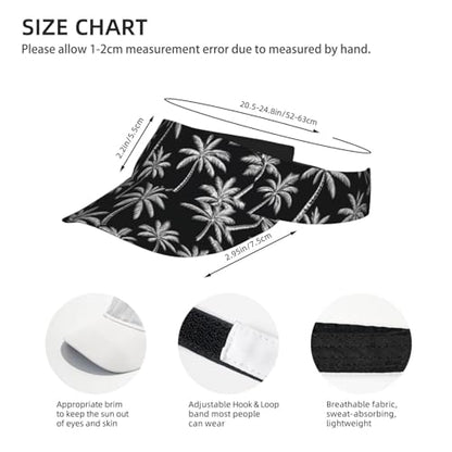 Sun Visor Hats Adjustable Open Top Sport Hat for Golf Women/Men - color: Coconut Tree
