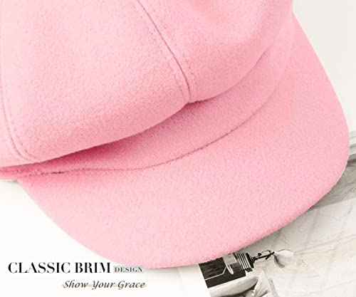 Sumolux Women Beret Newsboy Hat French Cap Classic Winter - color: Pink