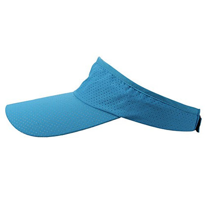 Mens Summer Quick-Dry Run Long Brim Empty Top Baseball Tennis Sun Hat Cap Visor - color: Lake Blue