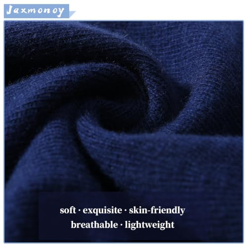 jaxmonoy Slouchy Knit Beanies Winter Hats for Women Men Soft Warm Reversible Slouch Cuffed Skull Knitted Beanie Cap - color: Navy
