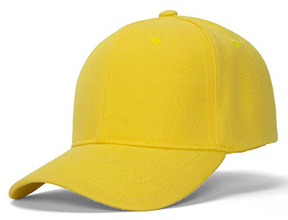 TOP HEADWEAR Adjustable Baseball Structured Cap Hat - color: Banana Yellow