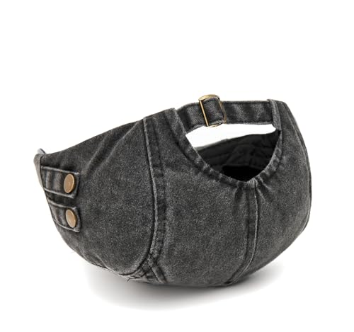 QHFHULV Newsboy Cap for Men Cotton Flat Gatsby Ivy Golf Cabbie Driving Hat - color: Brass Rivet Black