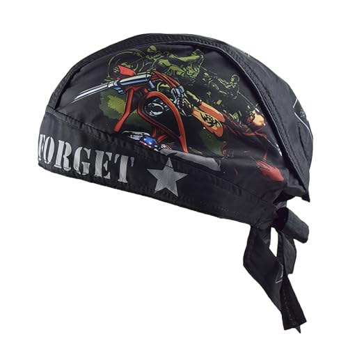 Motorcycle Helmet Balaclava Retro Men Summer Motorbike Skull Caps Sports Head Wrap Headband Running Cycling Bandana Hat - color: Red