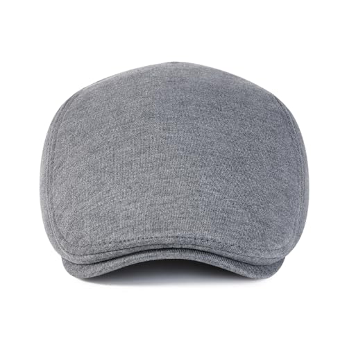 VOBOOM Men's Cotton Flat Ivy Gatsby Newsboy Driving Hat Cap - color: Dark Grey