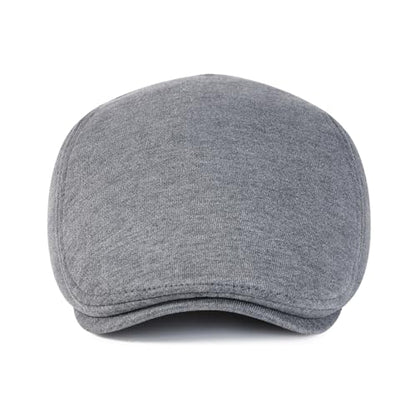 VOBOOM Men's Cotton Flat Ivy Gatsby Newsboy Driving Hat Cap - color: Dark Grey