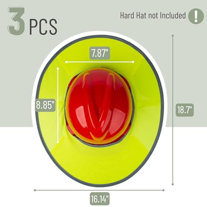 UNCO Industrial Hard Hat Sun Shield, 3 Pack, Yellow, Mesh Sunshade, Reflective, Snap Closure, Hard Hat Accessory - color: Yellow, size: 3 Pack