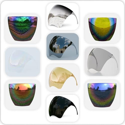 mayoken® Full Face Shield Sunglasses, Futuristic Wraparound Sun Protection Face Shield for Men & Women, Anti-Fog Mirror Glasses, Lightweight & Comfortable Metallic White - color: Metallic White