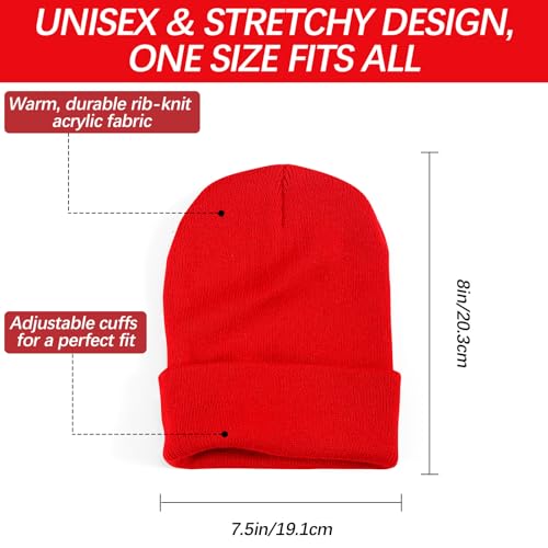 Beanies Hats Multiple Colors Available Stocking caps for Women, Ski Hat Winter Knitted Hat Elasticity Soft - color: 2pcs Red