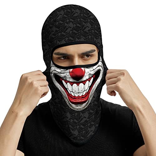 3D Balaclava Ski Mask Motorcycle Full Face Mask Outdoor Tactical Hood Headwear Mask Ghosts Skull Mask Men Women for Halloween - color: Clown