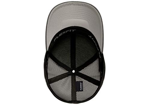 Flexfit Melange Unipanel Trucker Cap - color: Dark Grey/Black, size: Large-X-Large
