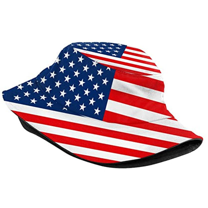 Cute Funny Flag Bucket Hat Packable Fashion Sun Cap Outdoor Flag Fisherman Hat for Women Men Boys Girls - color: American Flag Usa Flag