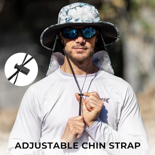 KastKing Sol Armis UPF 50 Boonie Hat for Sun Protection,Men Women - color: White (With Shield)