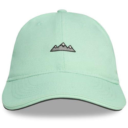 Headsweats Dad Hat – Men's Embroidered Twill Baseball Cap, Adjustable Strapback, Lightweight, Breathable - color: Seafoam/Mountains