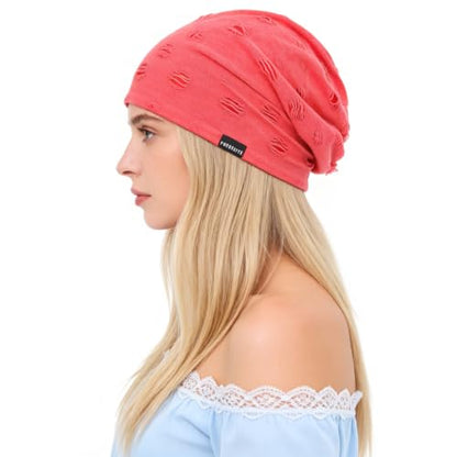 Ruphedy Men Slouchy Beanie Summer Long Oversize Thin Lightweight Skull Cap B011h - color: B405-rose, size: One Size