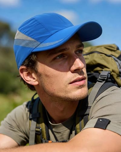 CLAPE Outdoor Sun Visor Hats Lightweight Waterproof Breathable Sports Hat UPF50+ Ultra Thin Cooling Baseball Hats - color: 02-sky Blue