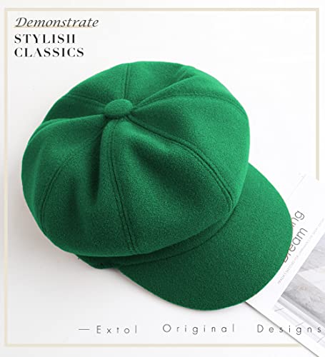 Sumolux Women Beret Newsboy Hat French Cap Classic Winter - color: Green