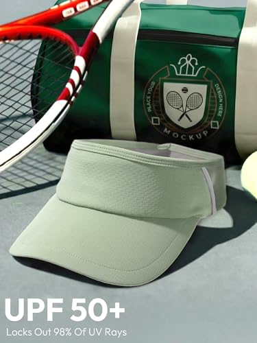 Sun Visor Hat for Women & Men UV Protection Lightweight Sports - color: Celadon