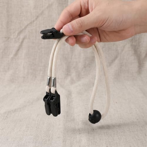 UPKOCH Hat Clips for Wind, White Hat Chin Strap Clip with Polyester Cord, Strap Retainer for Baseball Caps Bucket Sun Fishing Travel