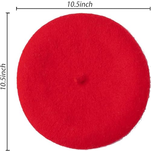 Classic French Beret and Silk Scarf Set, Red, Fashion Accessories, Traditional Style - color: Red