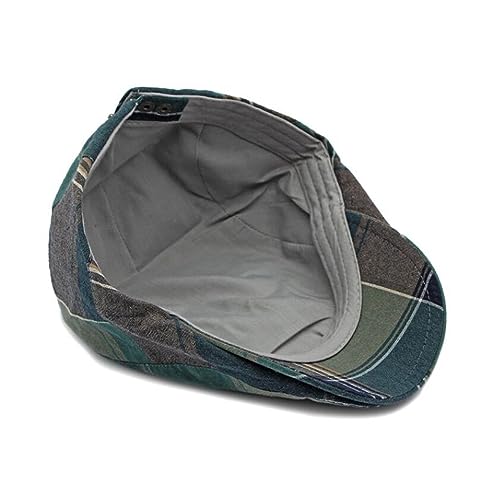 2 Pack Mens Newsboy Flat Cap Plaid Ivy Gatsby Cabbie Driving Golf Hat Beret - color: 2 Pcs Set F