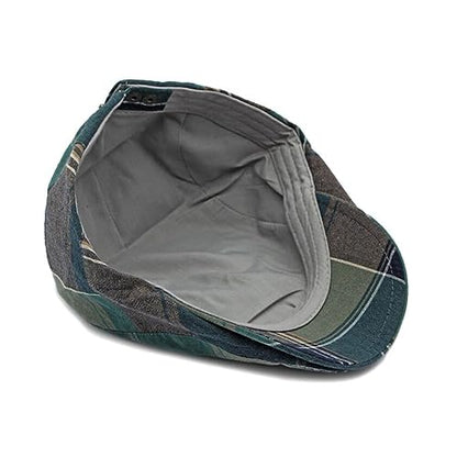 2 Pack Mens Newsboy Flat Cap Plaid Ivy Gatsby Cabbie Driving Golf Hat Beret - color: 2 Pcs Set F