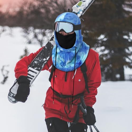 Achiou Ski Mask, Winter Balaclava Warm Windproof Face Cover Men Women - color: Blue