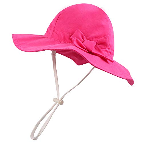 BAVST Baby Sun Hat Girls Floppy Bucket Hat Summer Toddler Outdoor Cap for Swim Beach - color: Rose, size: 1-2T