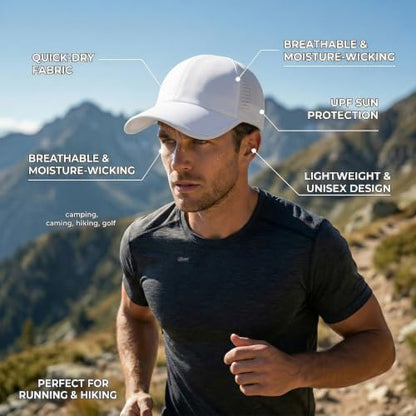 HH HOFNEN Quick Dry Baseball Hat Unstructured Athletic Golf Cap Women Men - color: 1-white