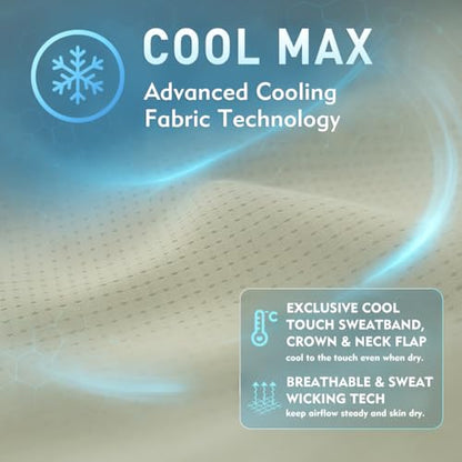 TOP-EX UPF 50+ Cooling Wide Brim Sun Hat for Men with Neck Flap, Packable - color: Glacier Grey, size: Medium