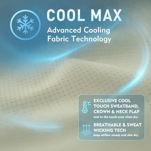 TOP-EX UPF 50+ Cooling Wide Brim Sun Hat for Men with Neck Flap, Packable - color: Glacier Grey, size: Medium