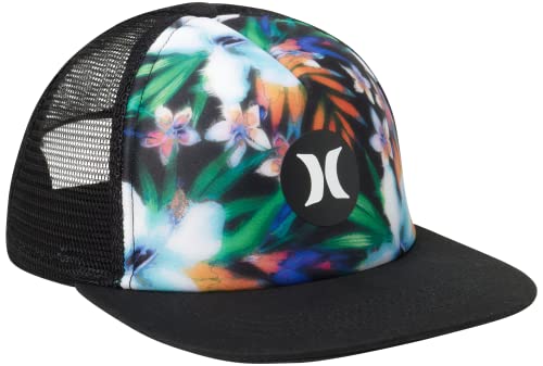 Hurley Mens Supply Flat Brim Snap Back Trucker Hat - color: Black/(Black)