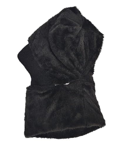 HUAMULAN Women Winter Knit Balaclava Fleece Lined Hooded Beanie Hats - color: Black, size: One Size