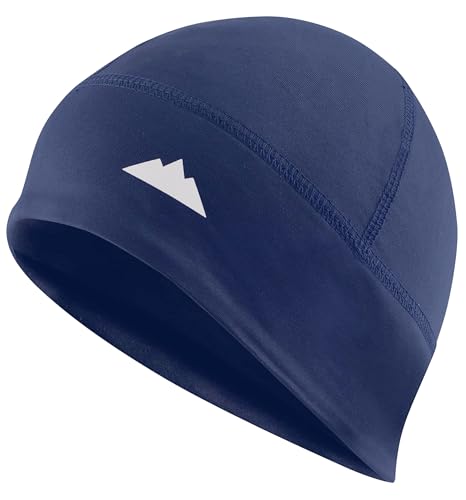 Tough Headwear Thermal Skull Cap - Moisture-Wicking Running Beanie - Wind-Blocking Cycling Cap - 4-Way Stretch Beanie for Men - color: Navy Blue