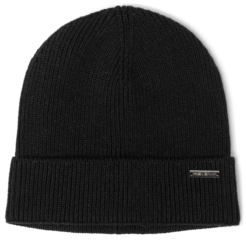 Revony 100% Cotton Men’s Skull Beanie – Soft, Structured, Everyday Comfort - color: Black