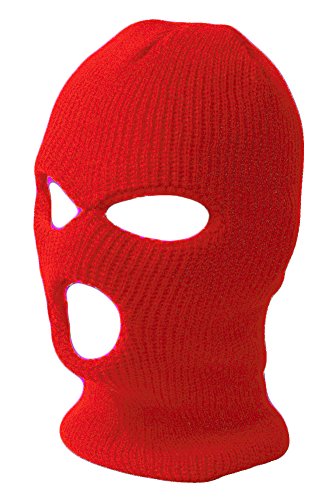 TOP HEADWEAR 3-Hole Winter Ski Mask - color: Red