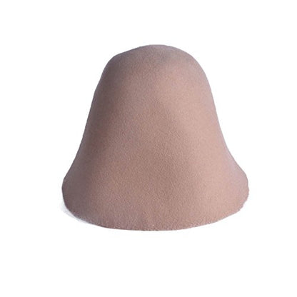 Wool Felt Cone Cloche Hood Millinery Hats Fascinators Block Base Body B107 - color: #3 Camel