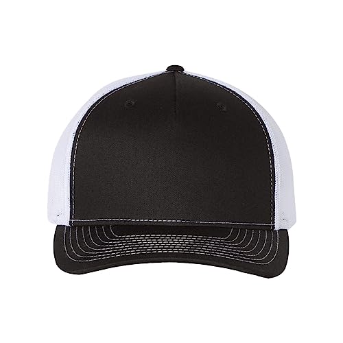 Printed Five-Panel Trucker Hat by Cotton Paperie - color: Black/ White