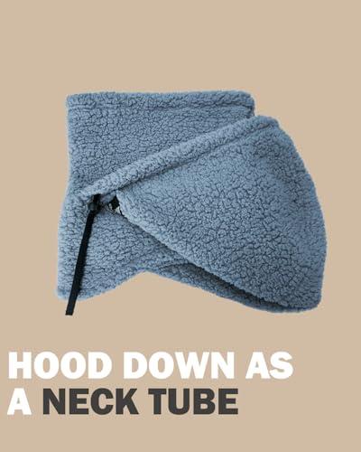 Shy Velvet Sherpa Hood Balaclava Wind-Resistant Ski Mask for Men and Women - color: Blue