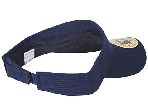TOP HEADWEAR Solid Adjustable Blank Visor - color: Navy