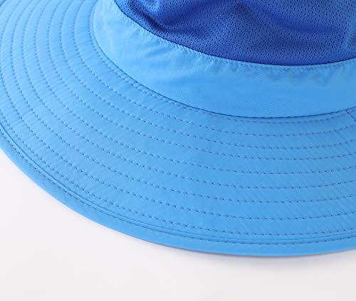 Home Prefer Outdoor UPF50+ Mesh Sun Hat Wide Brim Fishing Hat with Neck Flap Sun Hat for Men Women - color: Blue