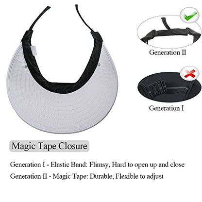 Sun Visor Hats Women Large Brim Summer UV Protection Beach Cap - color: Black and White